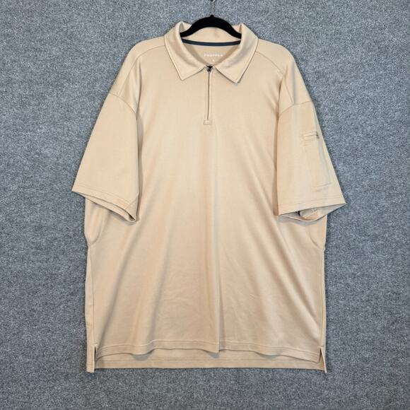 Propper Shirt Mens XL Beige Performance Stretch Polo 1/4 Zip Workwear Uniform - Picture 2 of 8